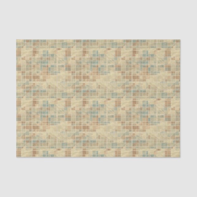 Papel De Seda Teste padrão geométrico retro 2 (Frente )