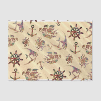 Papel De Seda Teste padrão litoral na areia