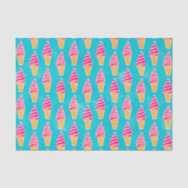 Papel De Seda Teste padrão macio dos cones do sorvete da morango