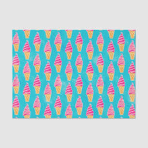 Papel De Seda Teste padrão macio dos cones do sorvete da morango