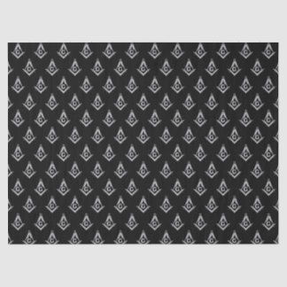 Papel De Seda Teste padrão maçónico (preto)