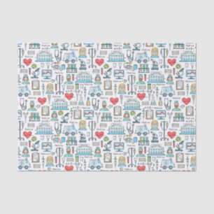 Papel De Seda Teste padrão médico do design