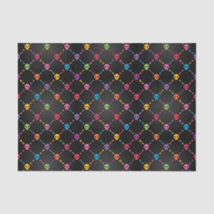Papel De Seda Teste padrão multicolorido com crânios
