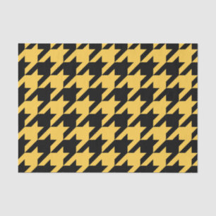 Papel De Seda Teste padrão preto e amarelo de Houndstooth