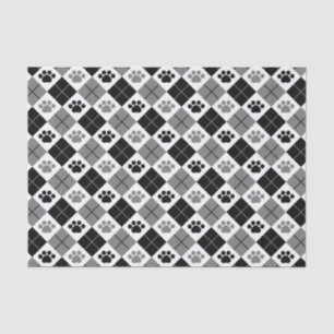 Papel De Seda Teste padrão preto e cinzento do impressão da pa