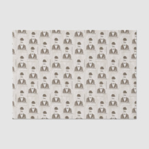 Papel De Seda Teste padrão retro para o homem