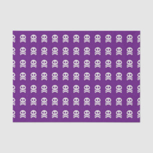 Papel De Seda Teste padrão roxo do crânio do divertimento retr