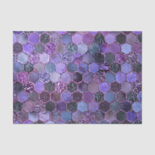 Papel De Seda Teste padrão roxo luxuoso do favo de mel do brilh