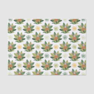 Papel De Seda Teste padrão tropical da preguiça