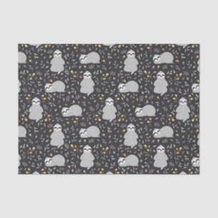 Papel De Seda Teste padrão tropical da preguiça do bebê