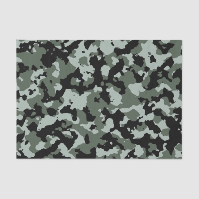 Papel De Seda Teste padrão verde militar da camuflagem (Frente )