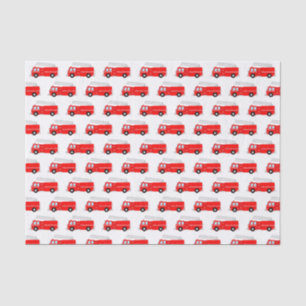 Papel De Seda Teste padrão vermelho do carro de bombeiros