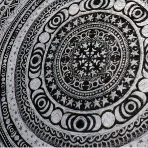 Papel De Seda Testemunha de Lua Tripla de Mandala