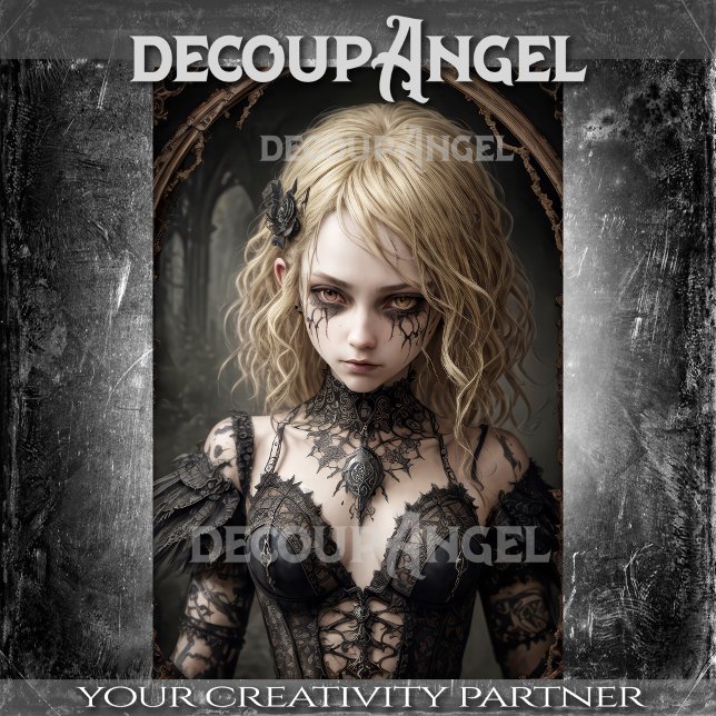 Papel De Seda Testemunha gótico loira: Vivienne - Decoupage- (Criador carregado)