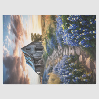 Papel De Seda Texas Bluebonnets e Old Barn Decoupage