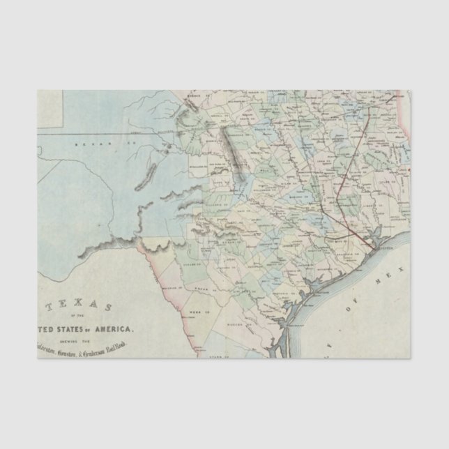 Papel De Seda Texas dos Estados Unidos da América (Frente )