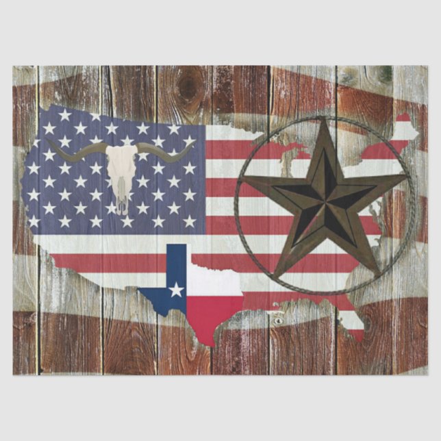 Papel De Seda Texas Lone Star Texas Long Horn (Frente )