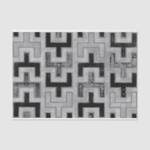 Papel De Seda Têxtil africano de mudos com Padrões geométrico