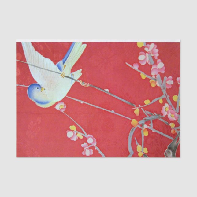 Papel De Seda Têxtil KIMONO Japonês, Bluebird (Frente )