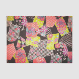 Papel De Seda Têxtil KIMONO Japonês, Padrão Floral