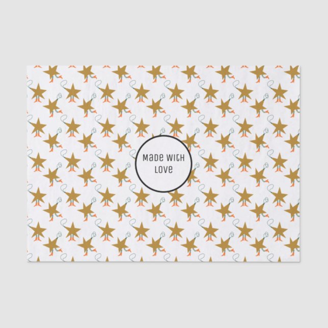 Papel De Seda Texto Branco das Estrelas Ocidentais de Natal (Frente )