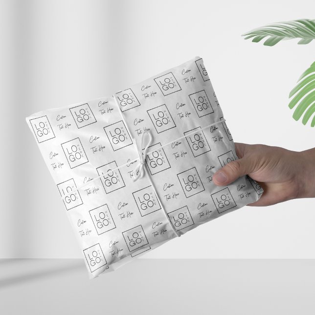 Papel De Seda Texto de logotipo e script da empresa ao quadrado  (Criador carregado)