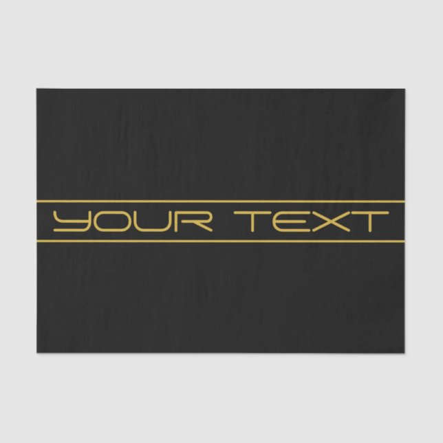 Papel De Seda Texto e faixas Douradas editáveis por Na moda mode (Frente )