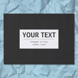 Papel De Seda Texto Editável Moderno Negrito | Preto & Branco