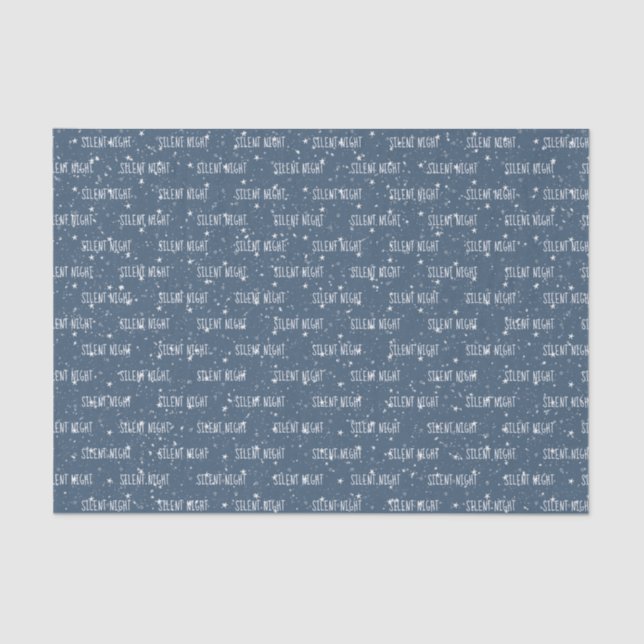 Papel De Seda Texto noturno SILENT sobre estrelas e neve (Frente )