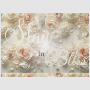 Papel De Seda Texto Personalizado Arte Floral Romântica com Rosa