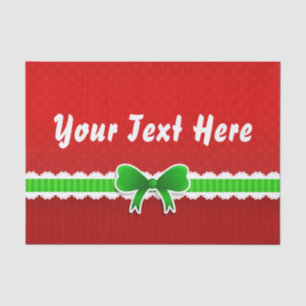 Papel De Seda Texto Personalizado de Design de Natal Vermelho