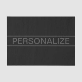 Papel De Seda Texto personalizável | Cinzas negras e negras mode