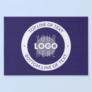 Papel De Seda Texto personalizável e seu logotipo   Púrpura Azul