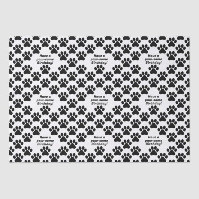 Papel De Seda Texto personalizável Pawfect Paws (Frente )