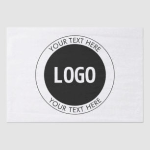 Papel De Seda Texto Simples Personalizável & Seu Logotipo ou Ima