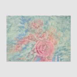 Papel De Seda Textura Azul Cor-de-rosa com Vintage floral