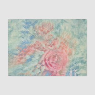 Papel De Seda Textura Azul Cor-de-rosa com Vintage floral
