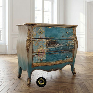 Papel De Seda Textura Azul Rústica Vintage Decoupage Oceano