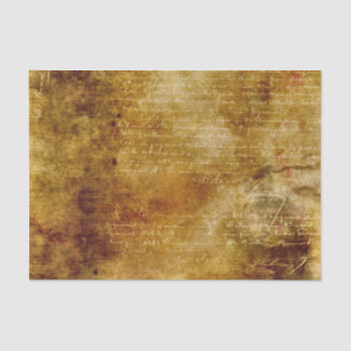 Papel De Seda Textura castanha de Cinza verde com script Vintage