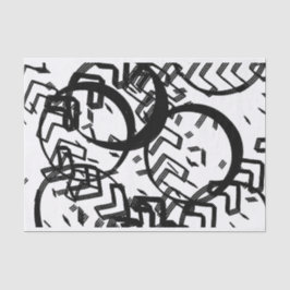 Papel De Seda Textura Chevron em Grande Círculo Branco do Artist