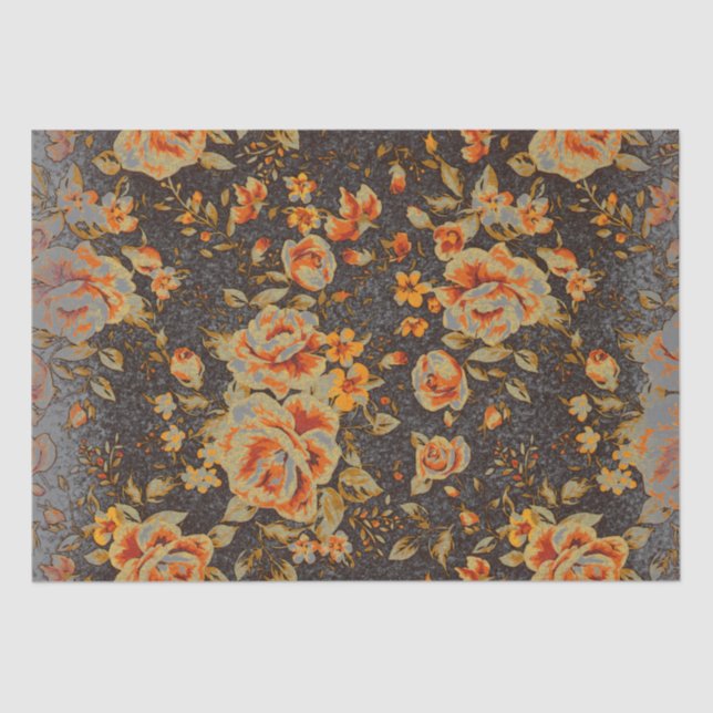 Papel De Seda textura da linha do lápis floral abstrato (Frente )