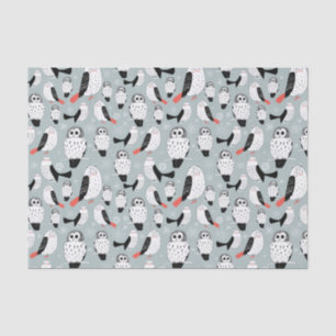 Papel De Seda Textura De Corujas Brancas