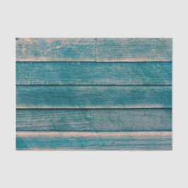 Papel De Seda Textura de Grão de Madeira Teal Rústica Vintage Co