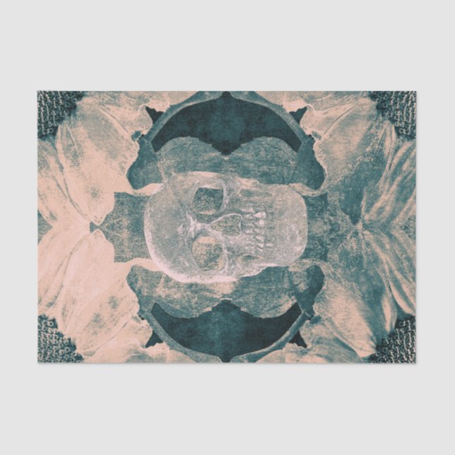 Papel De Seda Textura de Grunge Gótica Floral Choral Choral (Frente )