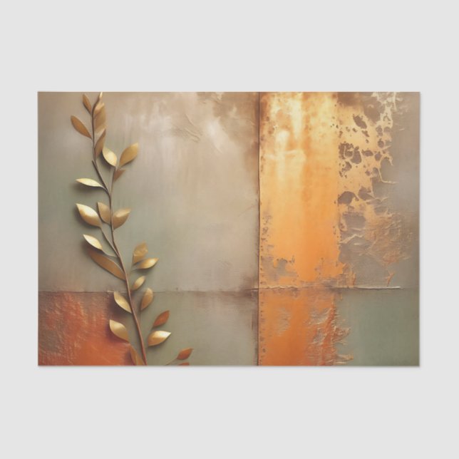 Papel De Seda Textura de metal Vestido em cobre (Frente )