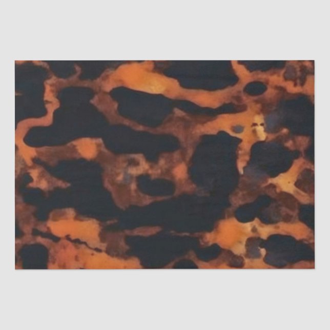 Papel De Seda Textura Marrom e Preta Abstrata, Casco de Tartarug (Frente )