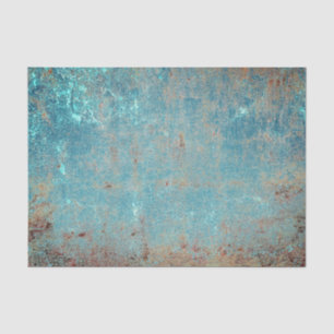 Papel De Seda Textura Rústica Vintage Verde-Azul Marrom Grunge