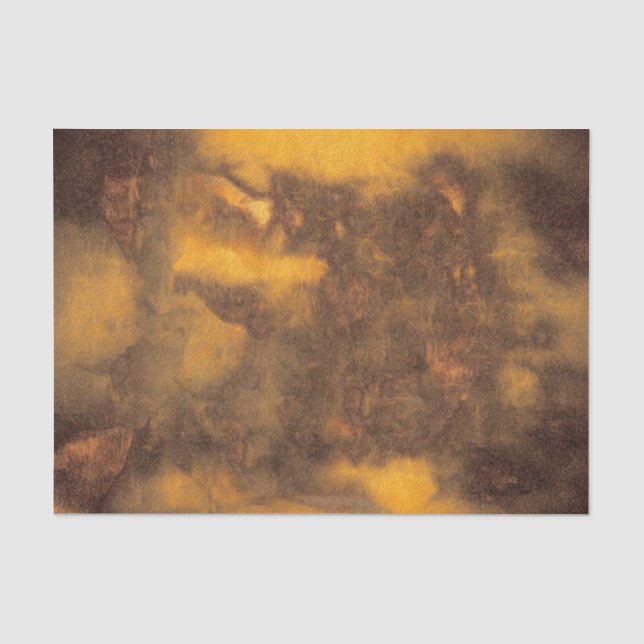Papel De Seda Textura Rústico Antigo Marrom Amarelo Abstrato (Frente )