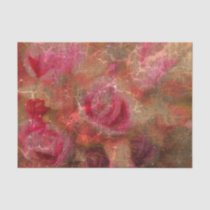 Papel De Seda Textura Sepia Marrom Rosa Floral Vintage Chic