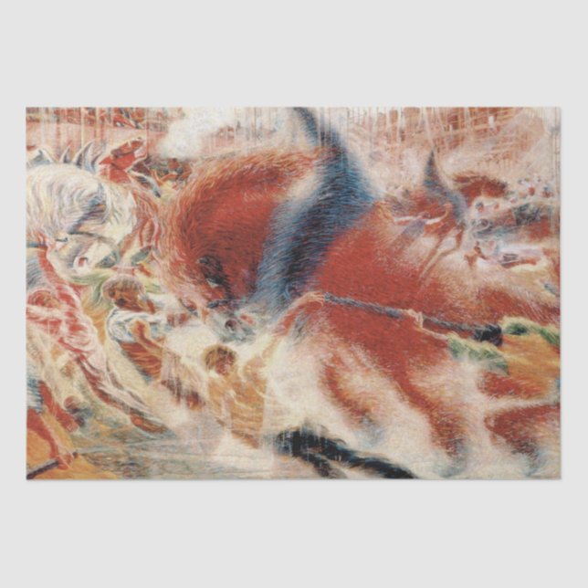 Papel De Seda The City Rises (por Umberto Boccioni) (Frente )